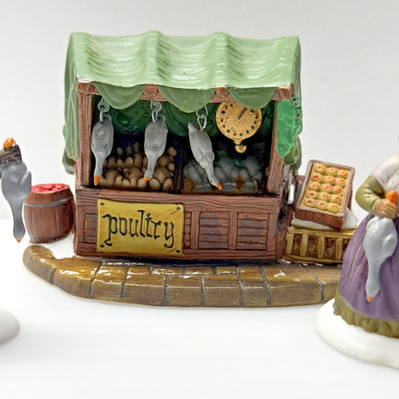 Vintage Set of 3 Dept 56 Heritage Village Series Accessory Poultry Market 55590 - Picture 2 of 15